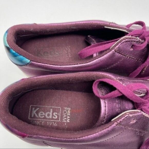 Keds womans platforms metallic purple leather us 7.5 BoxE - Picture 9 of 11